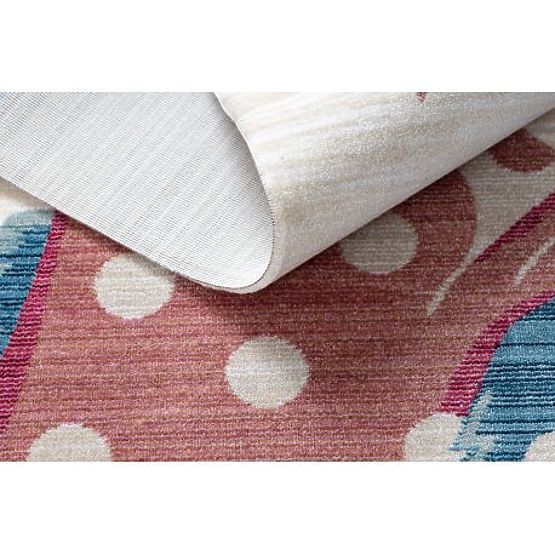 Moderno tappeto per bambini TOYS 75323 ORSETTO, forma irregolare, crema, rosso fucsia