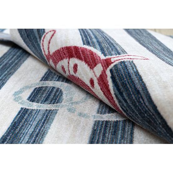 Moderno tappeto per bambini TOYS 75324 KOTVA, forma irregolare, crema, turchese, blu scuro