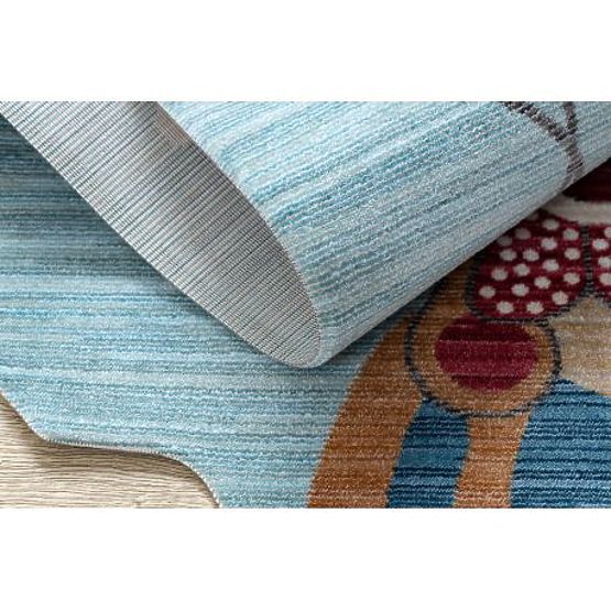 Moderno tappeto per bambini TOYS 75328 CLOWN, forma irregolare, blu, turchese, rosso fucsia