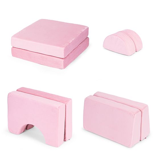 Poltrona modulare per bambini DIY 8 cuscini morbidi pieghevoli - rosa ECOTOYS
