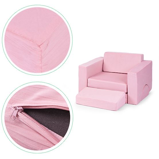 Poltrona modulare per bambini DIY 8 cuscini morbidi pieghevoli - rosa ECOTOYS
