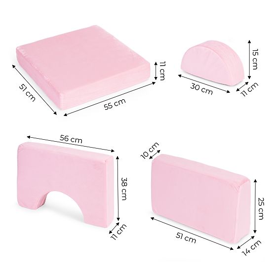 Poltrona modulare per bambini DIY 8 cuscini morbidi pieghevoli - rosa ECOTOYS