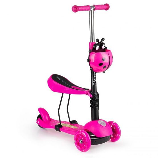 Monopattino e buttafuori per bambini Ladybug - rosa