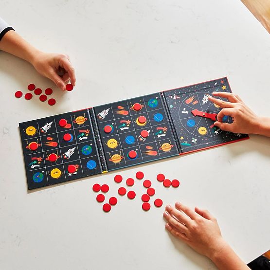 Mudpuppy Gioco da tavolo magnetico Bingo spaziale