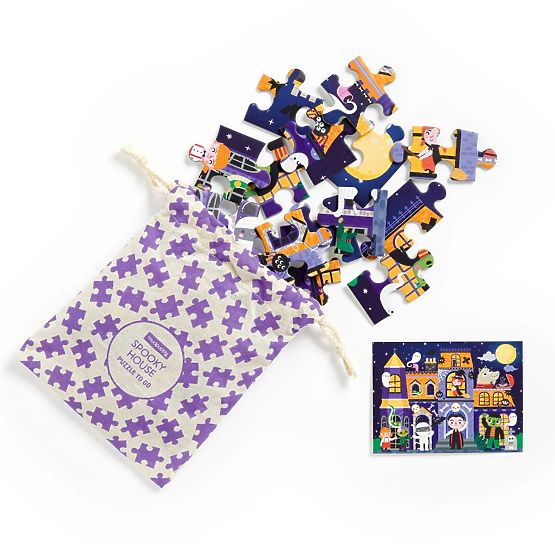 Mudpuppy Puzzle Casa Stregata in Sacchetto di Stoffa 36 Pezzi