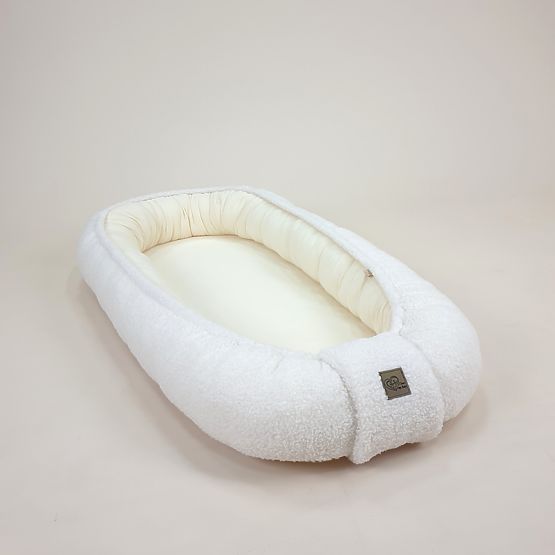 Nido per bambini Teddy in mussola e lana - ecru