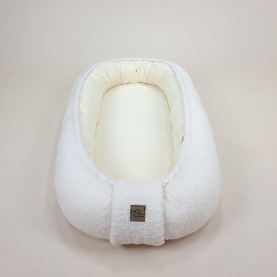 Nido per bambini Teddy in mussola e lana - ecru