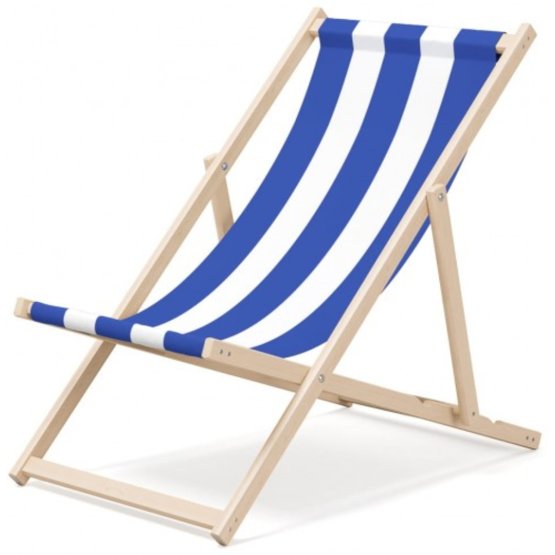 Sedia da spiaggia per bambini Strisce bianche e blu