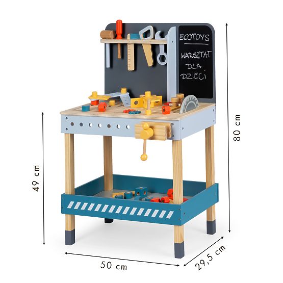 Officina in legno con attrezzi - 47 pezzi ECOTOYS