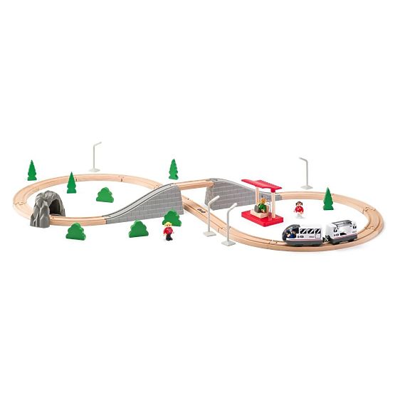 Otto - pista di legno con ponte 45 elementi