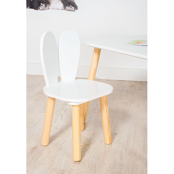 Ourbaby - Tavolino e sedie per bambini con orecchie da coniglio