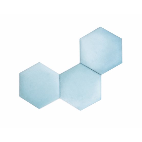 Pannello imbottito Hexagon - celeste