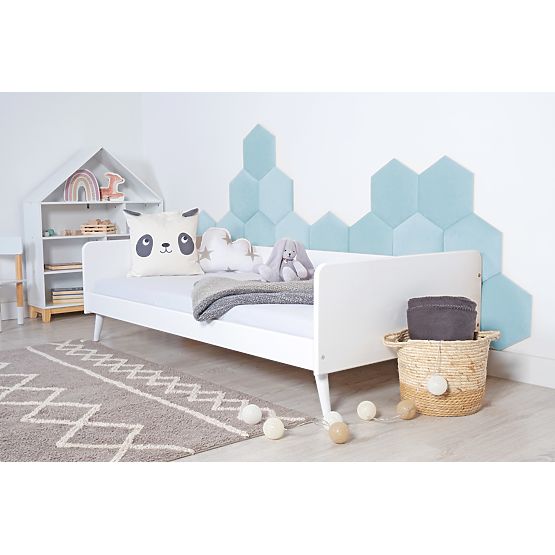 Pannello imbottito Hexagon - celeste