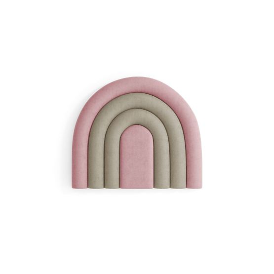 Pannello imbottito Arcobaleno - Rosa cipria / Beige