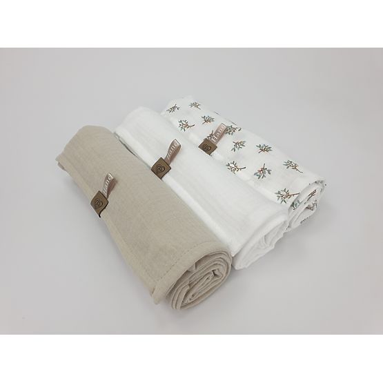 Pannolini in mussola 3 pezzi - beige