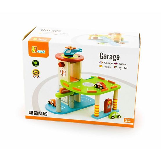 Parcheggio in legno - set da gioco con ascensore
