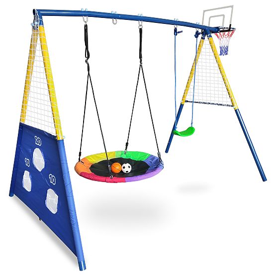 Parco giochi AMICO 2 altalene canestro da gioco