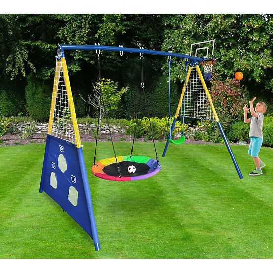 Parco giochi AMICO 2 altalene canestro da gioco