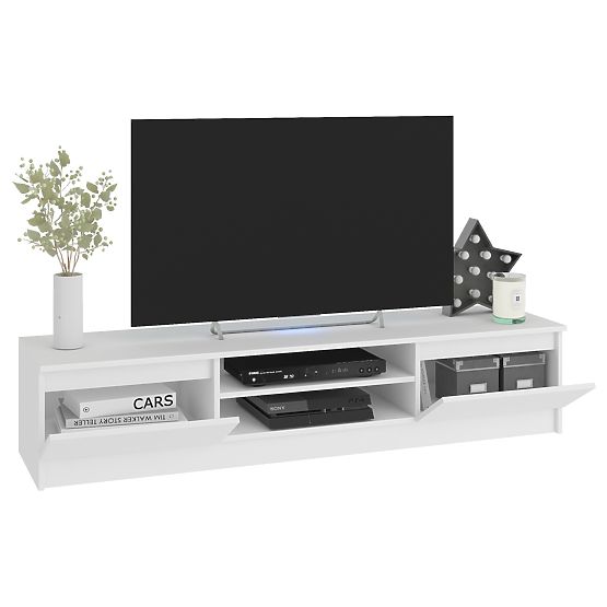 Parete soggiorno CLP - set di mobili vetrina + mobile TV bianco