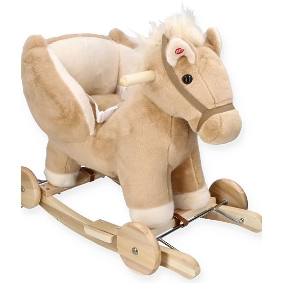 Pegaso a Dondolo Beige con Sedile e Ruote