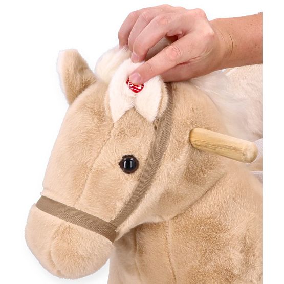 Pegaso a Dondolo Beige con Sedile e Ruote