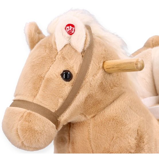 Pegaso a Dondolo Beige con Sedile e Ruote