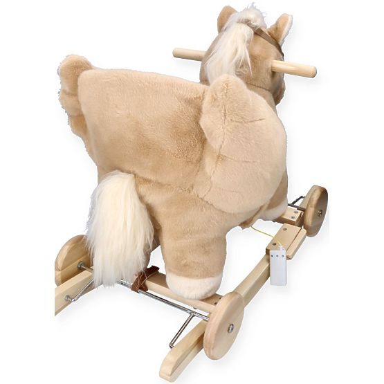 Pegaso a Dondolo Beige con Sedile e Ruote