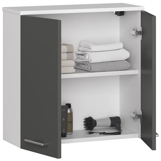 Pensile 60 cm FIN 2D - bianco-grafite grigio