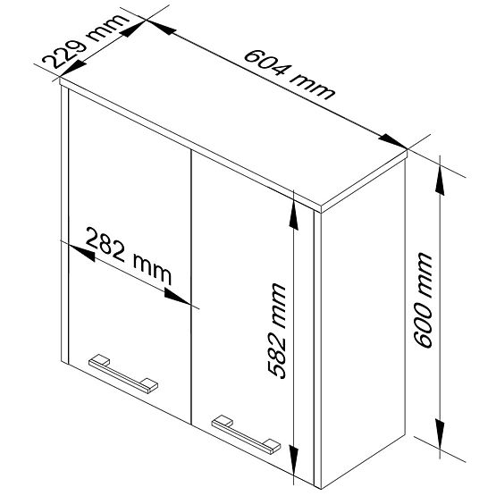 Pensile 60 cm FIN 2D - bianco-grafite grigio