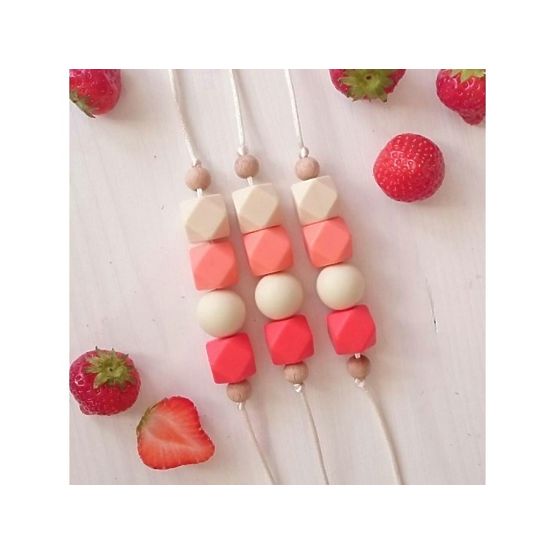 Perline da allattamento in silicone alla fragola