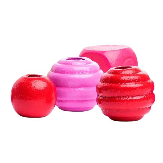 Perline in tubo rosa-giallo-rosso