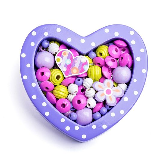 Perline piccole cuore viola