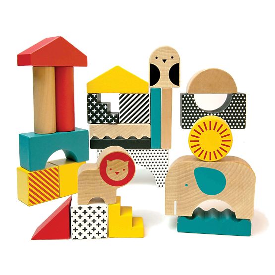 Petit Collage Blocchi di legno animali