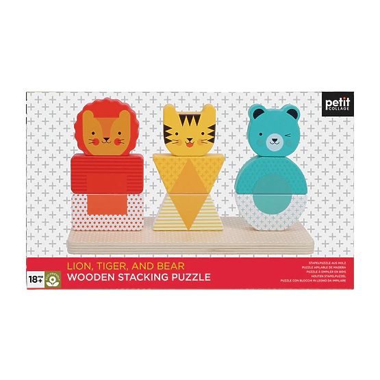 Petit Collage Puzzle in Legno da Assemblare Leone, Tigre e Orso