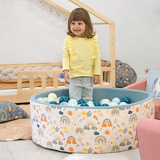 Piscina di palline a secco Arcobaleno + 200 palline