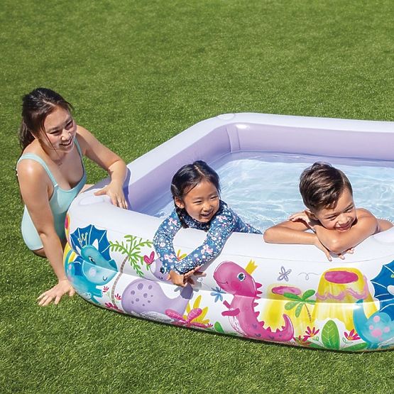 Piscina gonfiabile con tettoia per bambini viola INTEX 57470-DINO