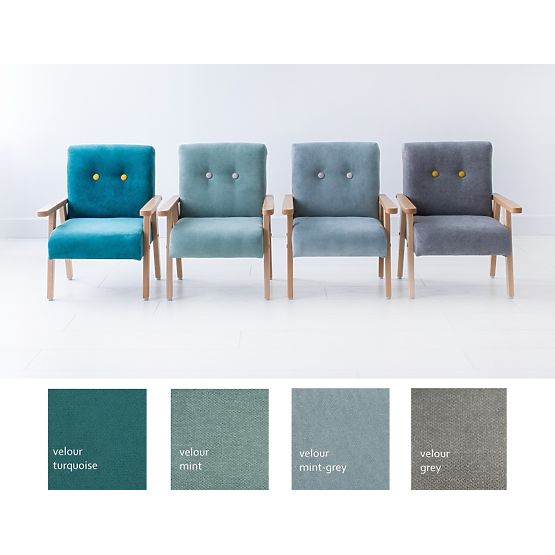 Poltrona per bambini retrò Velour - menta