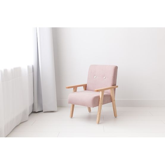 Poltroncina retrò per bambini Velur - rosa