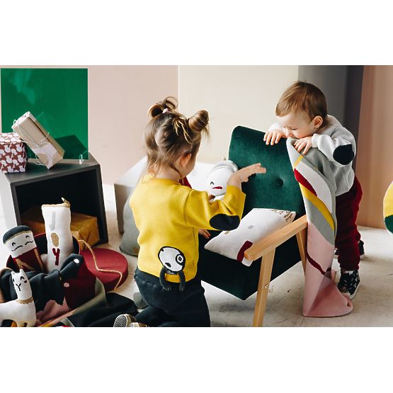Poltrona per bambini retrò Velvet - verde scuro