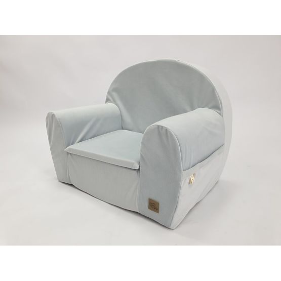 Poltroncina per bambini Velvet - grigio chiaro