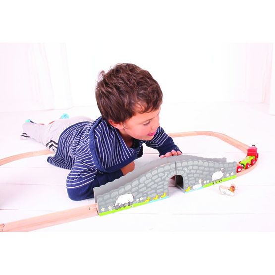 Ponte Bigjigs Rail Farm con tunnel