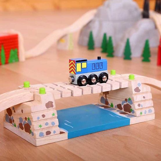 Ponte girevole Bigjigs Rail sul fiume