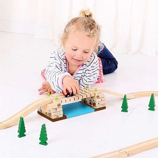 Ponte girevole Bigjigs Rail sul fiume