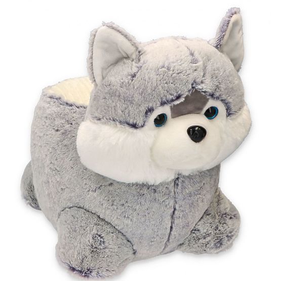 Pouf peluche cane Husky sedile