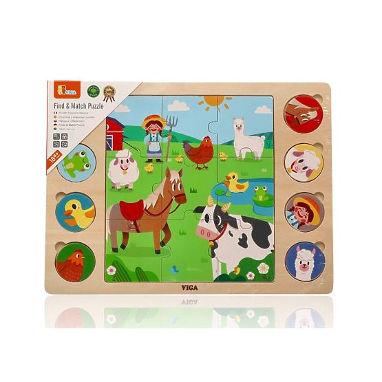 Puzzle 2 in 1 Fattoria - trova l'ombra