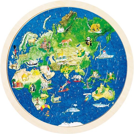 Puzzle a doppia faccia mappa del mondo