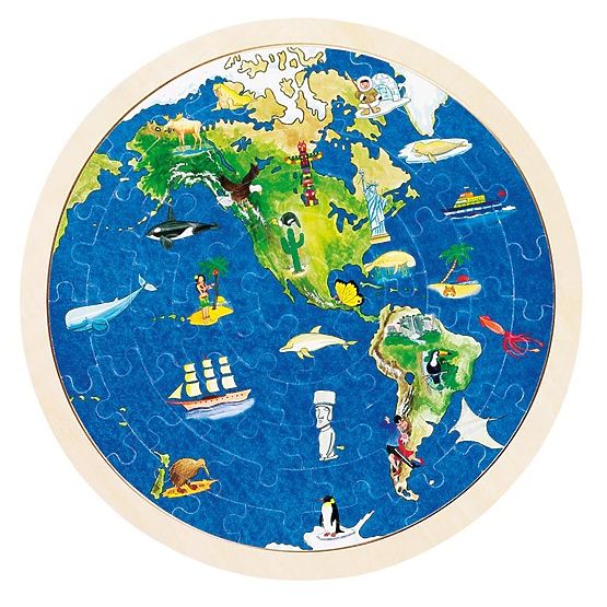 Puzzle a doppia faccia mappa del mondo