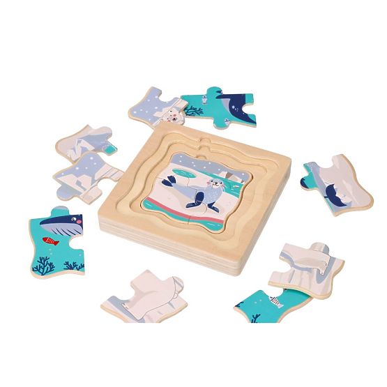 Puzzle a strati Animali Artici