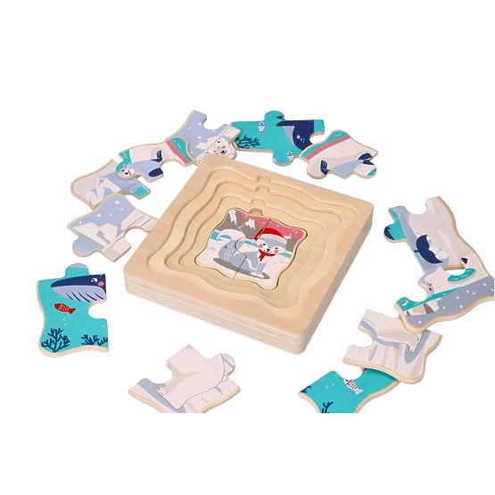 Puzzle a strati Animali Artici