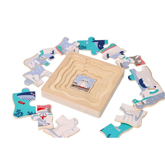 Puzzle a strati Animali Artici